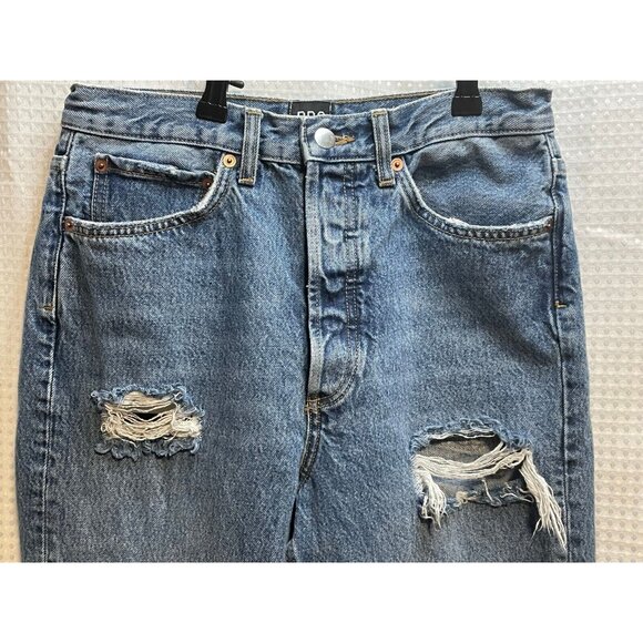 BDG jeans womens 27 x 29 relaxed straight button fly distressed high rise blue - Picture 2 of 12